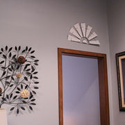 White - Image 7 - 24 Inch Long Rustic Galvanized Metal Half Windmill Wall Art - Distressed White Finish - Easy Install -