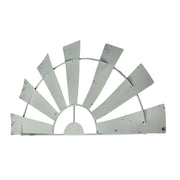 White - Image 3 - 24 Inch Long Rustic Galvanized Metal Half Windmill Wall Art - Distressed White Finish - Easy Install -