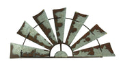 Gray - Image 1 - Windmill Wall Sculpture, 24 Inch Weathered Galvanized Metal Half Windmill
