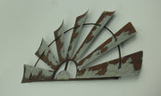 Rustic Galvanized Metal Half Windmill Country Farmhouse Wall Sculptures Set - Vintage Hanging Decor For Bedrooms and Kitchens