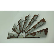 Half Windmill Wall Sculptures Set of 2, 24 Inch Galvanized Farmhouse Decor Image 4