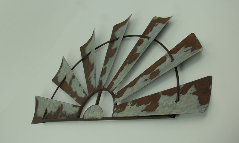 Gray - Image 7 - Vintage Weathered Galvanized Metal Half Windmill Wall Sculpture: Rustic Farmhouse Charm for Living Rooms,