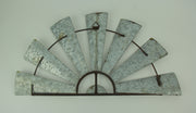 Rustic Galvanized Metal Half Windmill Country Farmhouse Wall Sculptures Set - Vintage Hanging Decor For Bedrooms and Kitchens