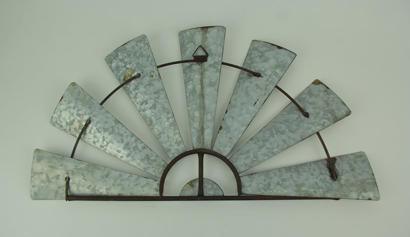 Gray - Image 9 - Vintage Weathered Galvanized Metal Half Windmill Wall Sculpture: Rustic Farmhouse Charm for Living Rooms,