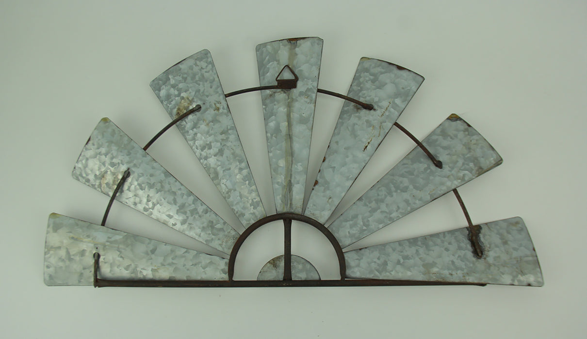 Gray - Image 6 - Vintage Weathered Galvanized Metal Half Windmill Wall Sculpture: Rustic Farmhouse Charm for Living Rooms,