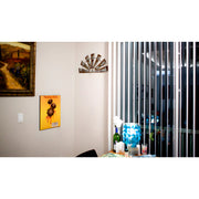 Gray - Image 3 - Windmill Wall Sculpture, 24 Inch Weathered Galvanized Metal Half Windmill