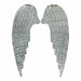 Set of 2 Weathered Galvanized Grey Metal Angel Wings Wall Hangings Measuring 28.5 Inches in Height - Rustic and Unique