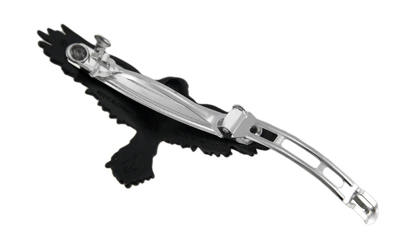 Alchemy Gothic Black Raven Pewter Hair Slide Image 3