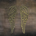 Small - Cast Iron Wings - Gold - Image 4 - Set of 2 Antique Gold Finish Cast Iron Angel Wings Wall Sculptures for Rustic Home