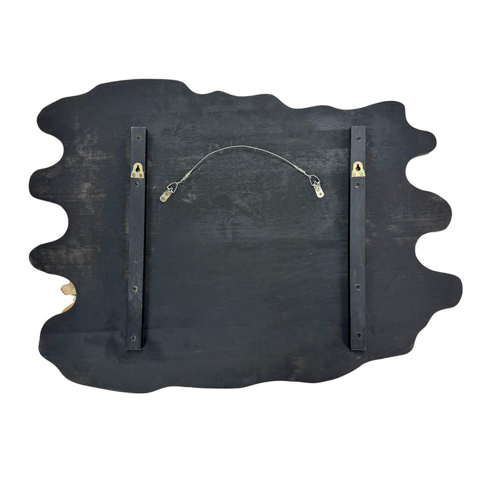 Bear Family In River Wood Wall Sculpture, 25.5 x 34 Inch Rustic Intarsia Bear Art With Glossy Finish, Hand Carved Layered