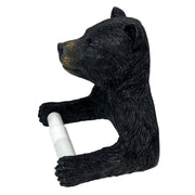 Bear Toilet Paper Holder – Rustic Black Bear Tissue Bathroom Accessory, Durable Resin Construction, Hardware Included for