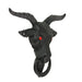 Black Enamel Cast Iron Baphomet Sabbatic Goat Head Decorative Doorknocker Image 2