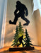 24-Inch Black Metal Cutout Bigfoot Silhouette Wall Hanging - Easy To Hang - Intriguing Yeti Sasquatch Decorative Art for a