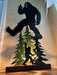 24.75-Inch High Black Metal Cutout Rude Bigfoot Flipping The Bird Wall Sculpture - Easy To Hang - Unique Indoor or Outdoor