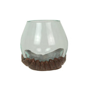 6 Inch & 5.25 Inch - Image 7 - 6 and 5 Inch Tall Blown Molten Glass and Carved Wood Hands Decorative Bowls, Vases, and