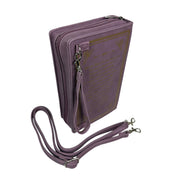 Things2die4 Book-Shaped Crossbody Bag, Alice in Wonderland Lavender Vinyl Handbag with Detachable Shoulder and Wrist Straps,