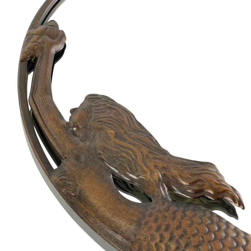 Bronze Finish Mermaid Wall-Mounted Mirror – 20-Inch Diameter Decorative Accent for Coastal and Nautical Home Decor, Elegant