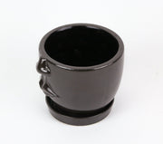 Brown Ceramic Face Planter Decorative Flower Pot Hand Painted Plant Holder Decor Image 2