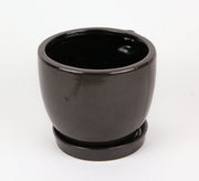 Brown Ceramic Face Planter Decorative Flower Pot Hand Painted Plant Holder Decor Image 3