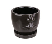 Brown Ceramic Face Planter Decorative Flower Pot Hand Painted Plant Holder Decor Image 1