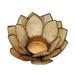 Tan - Image 1 - Light Brown Capiz Shell Lotus Flower Tealight Candle Holder - Exquisite Boho Décor - 4.75 Inches in Diameter