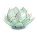 Teal - Image 1 - Teal Green Capiz Shell Opening Lotus Flower Bulb Tealight Candle Holder - Metal Accents - Exquisite Coastal