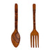 16 Inch - Image 1 - Carved Wood Tiki Design Spoon & Fork Wall Decor Art  - Wooden Utensil Decoration Set -16 Inches High -