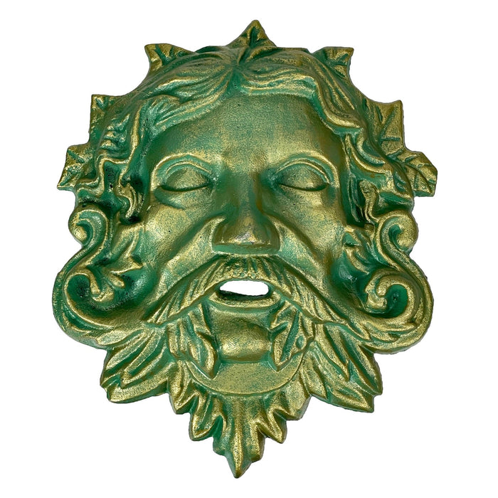 Green - Image 1 - Cast Iron Celtic Green Man Wall Décor Art Hanging | Antiqued Verdigris Green Finish | Symbol of Rebirth and