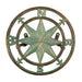 Verdigris Green Finish Cast Iron Nautical Compass Rose Wall Mounted Decorative Hanging Garden Hose Hanger - Hose Holder