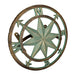 Verdigris Green Finish Cast Iron Nautical Compass Rose Wall Mounted Decorative Hanging Garden Hose Hanger - Hose Holder