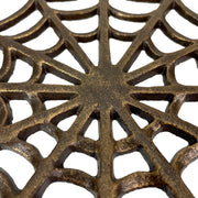 Cast Iron Spider Web Trivet, 8-Inch Decorative Bronze Finish Gothic Table Accessory, Heat-Resistant Hot Pad Kitchen Decor,