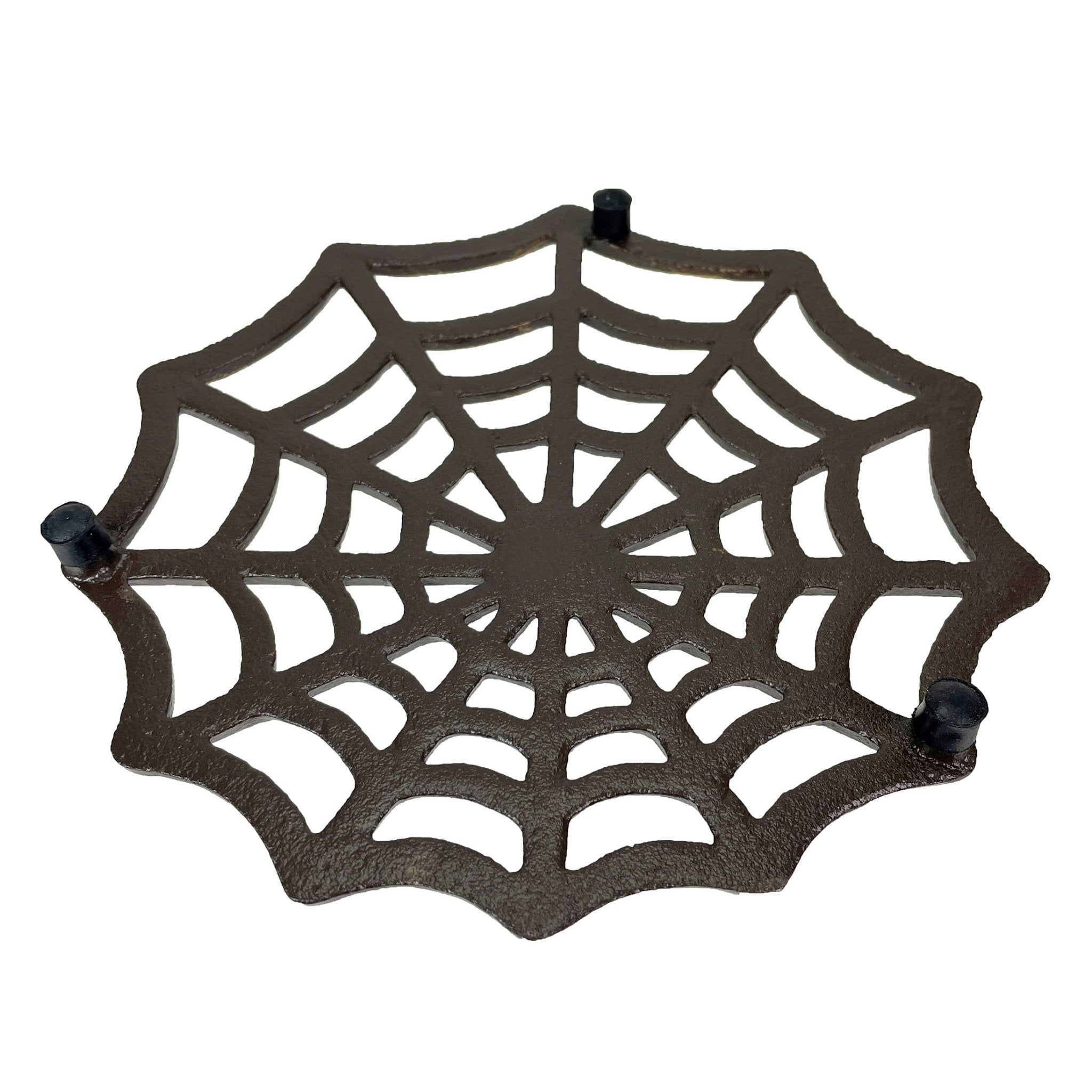 Cast Iron Spider Web Trivet, 8-Inch Decorative Bronze — Zeckos