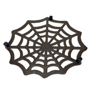 Cast Iron Spider Web Trivet, 8-Inch Decorative Bronze Finish Gothic Table Accessory, Heat-Resistant Hot Pad Kitchen Decor,