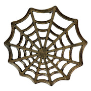 Cast Iron Spider Web Trivet, 8-Inch Decorative Bronze Finish Gothic Table Accessory, Heat-Resistant Hot Pad Kitchen Decor,
