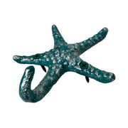 Coral - Image 5 - Set of 3 Cast Iron Blue and Coral Orange Starfish Decorative Wall Hooks: Towel, Hat, Key Hangers for Beach