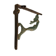 Bronze - Image 7 - Set of 2 Verdigris Cast Iron Swimming Mermaid Metal Decorative Bronze Shelf Brackets - Coastal Decor