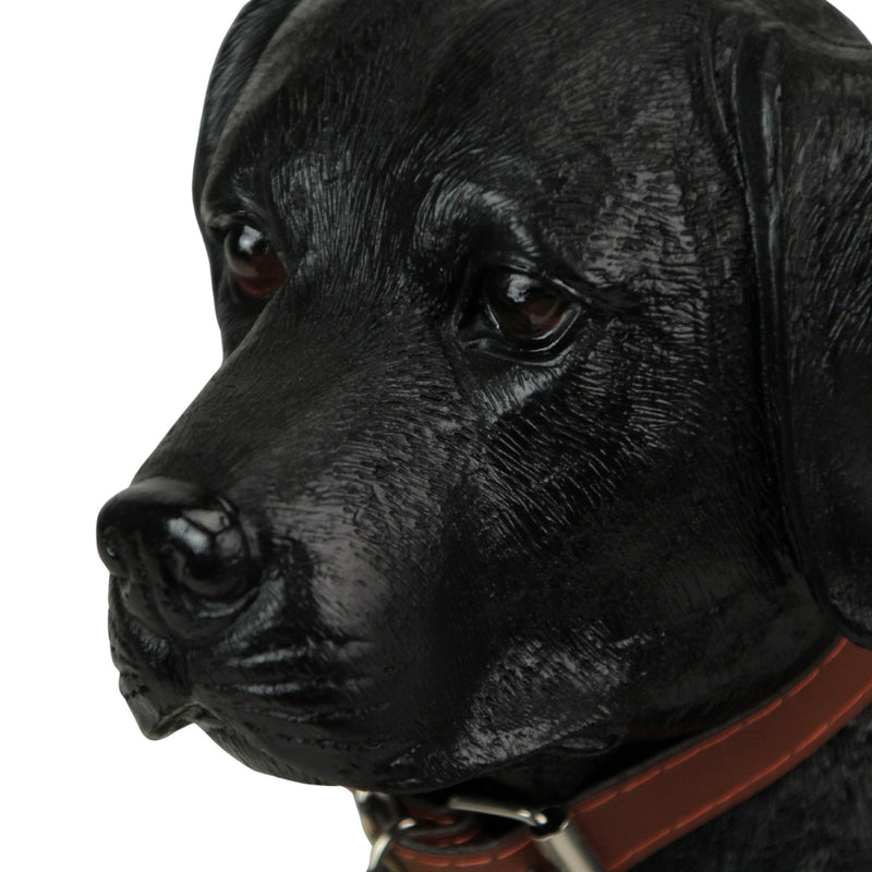 Charming Black Labrador Indoor Outdoor Welcome Statue: Lifelike Canine Companion with Reversible Message Sign for
