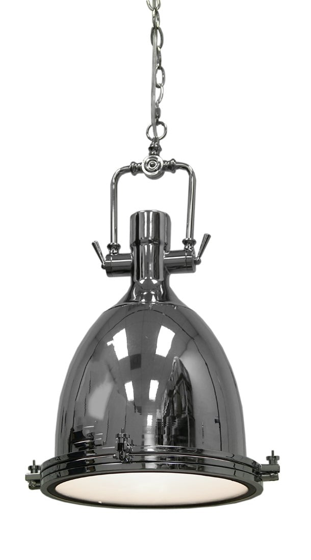 Classic Chrome Finish Pendant Lamp 16 Inch Diameter Image 1