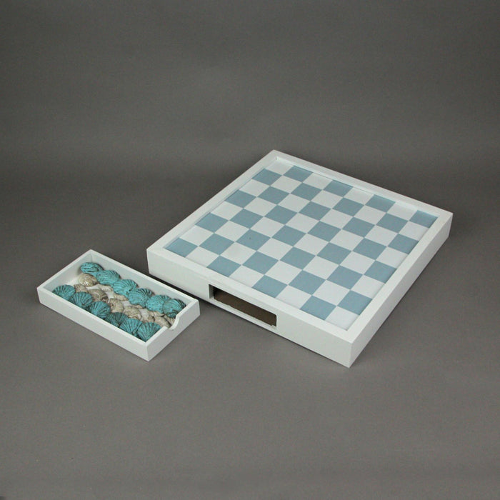 Coastal Themed Seashell Checkers Set With Game Board 13 Inches Image 5