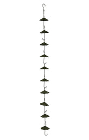 Copper Finish Metal Umbrellas Rain Chain w/Attached Hanger 48 Inch Image 1