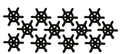 Dark Brown Cast Iron Nautical Ship Wheel Drawer Pulls or Cabinet Knobs Set of 12 Image 1