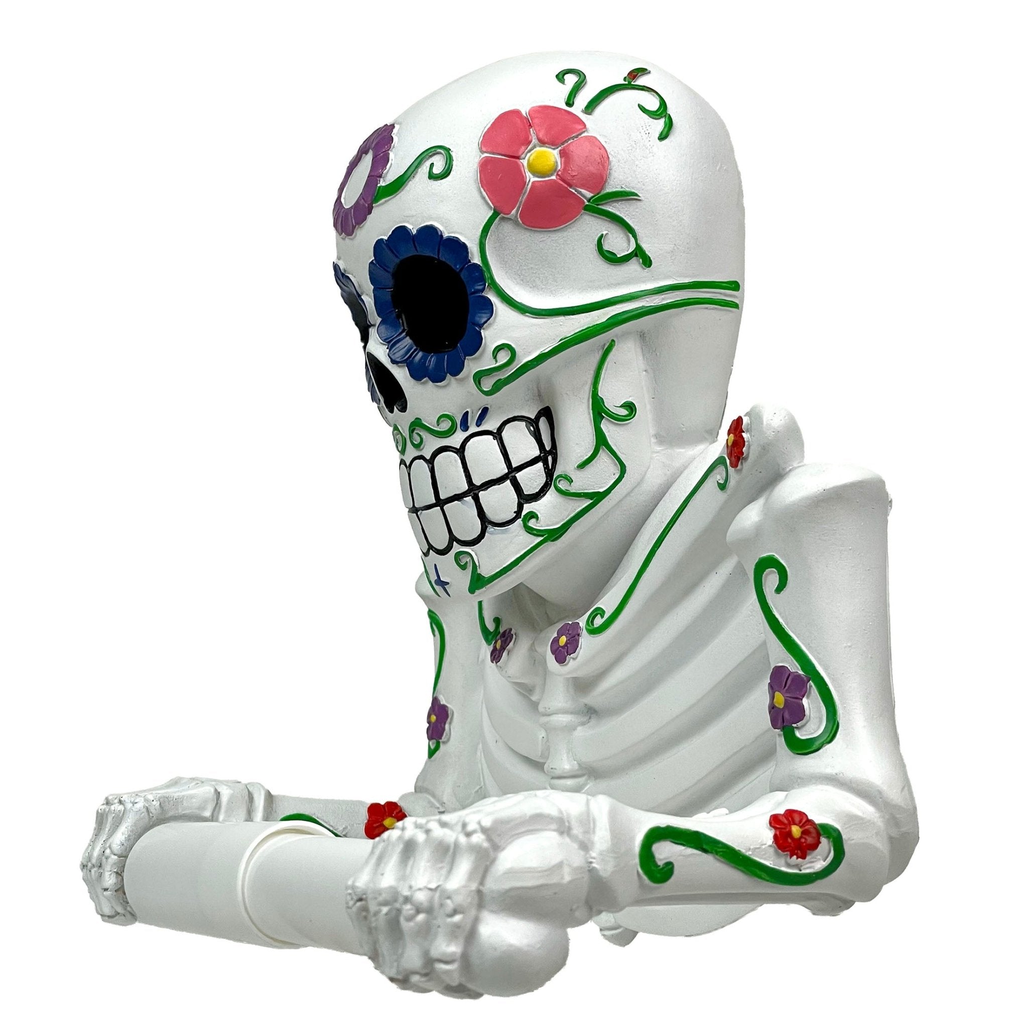 Zeckos Sugar Skull Toilet Tissue Holder - Thumbnail 3
