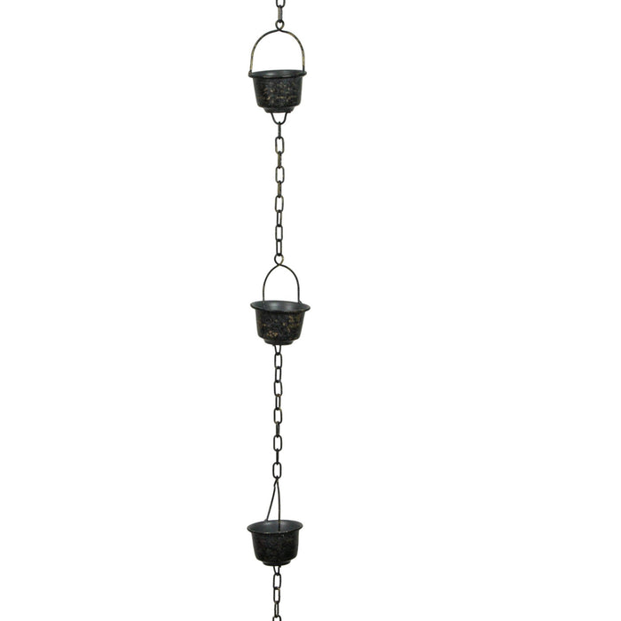 Grey - Image 3 - Things2Die4 75 Inch Metal Cup & Bird Rain Chain – Outdoor Gutter Downspout Decorative Hanging Garden Accent,