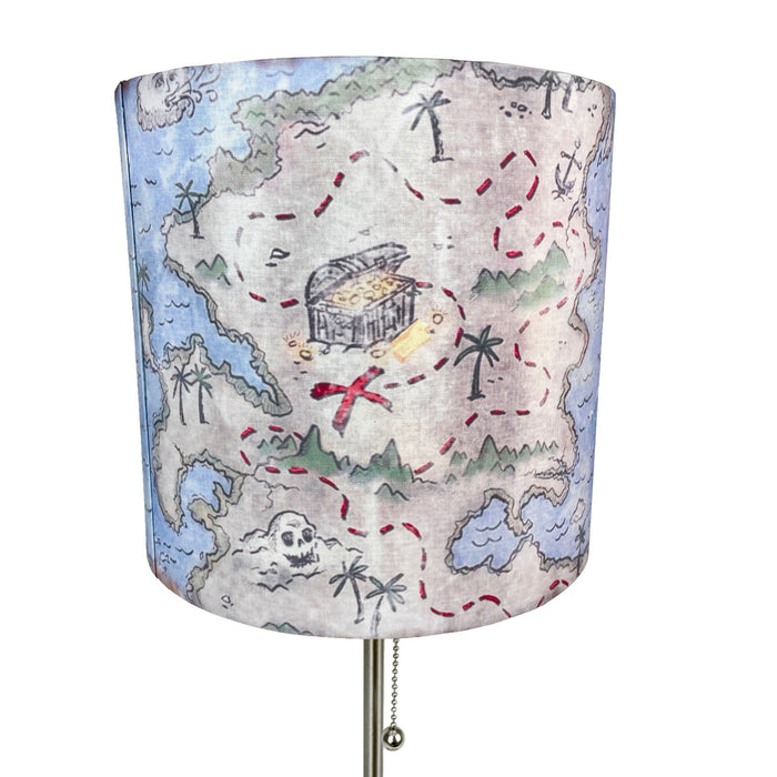 Decorative Treasure Map Brushed Nickel Accent Lamp Coastal Pirate Beach Decor Image 9