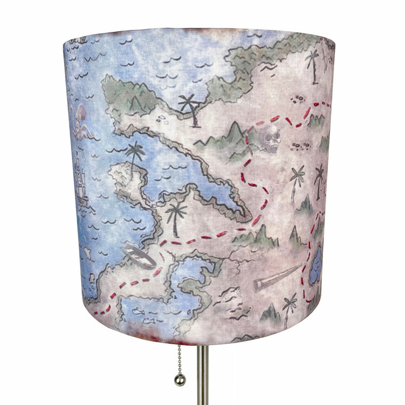 Decorative Treasure Map Brushed Nickel Accent Lamp Coastal Pirate Beach Decor Image 11