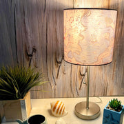 Decorative Treasure Map Brushed Nickel Accent Lamp Coastal Pirate Beach Decor Image 4