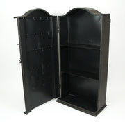 Distressed Finish Black Metal Billiards Pool Table Tabletop Wall Mounted Cabinet Image 2