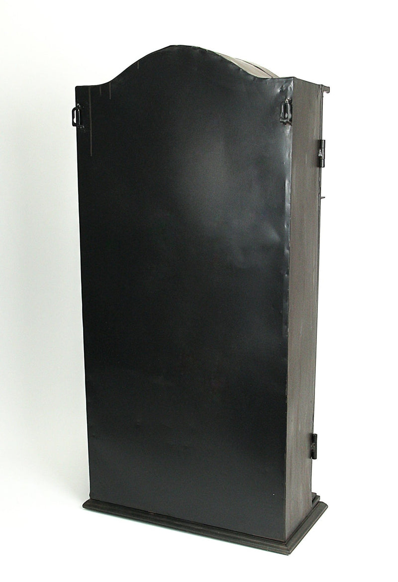 Distressed Finish Black Metal Billiards Pool Table Tabletop Wall Mounted Cabinet Image 4
