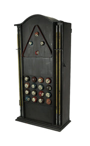 Distressed Finish Black Metal Billiards Pool Table Tabletop Wall Mounted Cabinet Image 1
