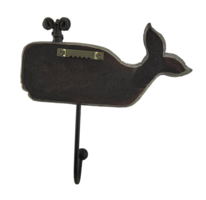 Distressed Wood Look 2 Piece Spouting Whale Wall Hook Set Image 3